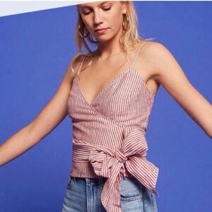 NWOT Reformation Linen Wrap Top Small